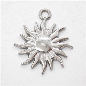 Raw Stainless Steel Sun Pendant, approx 20mm [SSB7962]