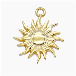 Stainless Steel Sun Pendant Gold Plated, approx 20mm [SSB7963]