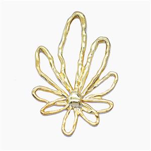 Stainless Steel Flower Pendant Gold Plated, approx 30-45mm [SSB7965]