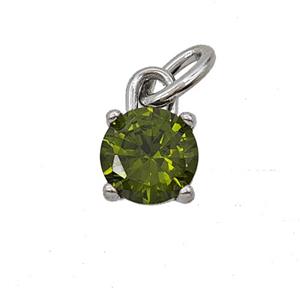 Raw Stainless Steel Pendant Pave Zirconia, approx 7mm [SSB7973]
