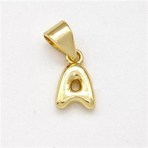 Stainless Steel Letter-A Pendant Gold Plated, approx 6-7mm [SSB7992]