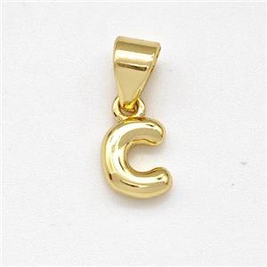 Stainless Steel Letter-C Pendant Gold Plated, approx 6-7mm [SSB7994]
