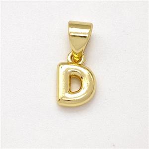 Stainless Steel Letter-D Pendant Gold Plated, approx 6-7mm [SSB7995]