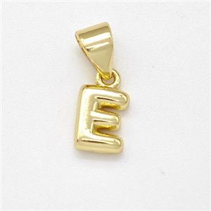 Stainless Steel Letter-E Pendant Gold Plated, approx 6-7mm [SSB7996]