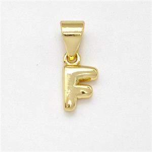 Stainless Steel Letter-F Pendant Gold Plated, approx 6-7mm [SSB7997]