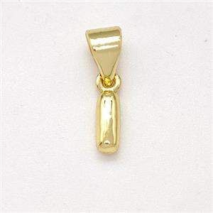 Stainless Steel Letter-I Pendant Gold Plated, approx 6-7mm [SSB8000]