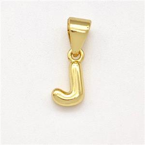 Stainless Steel Letter-J Pendant Gold Plated, approx 6-7mm [SSB8001]