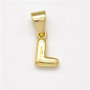 Stainless Steel Letter-L Pendant Gold Plated, approx 6-7mm [SSB8003]
