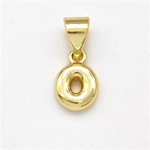 Stainless Steel Letter-O Pendant Gold Plated, approx 6-7mm [SSB8006]