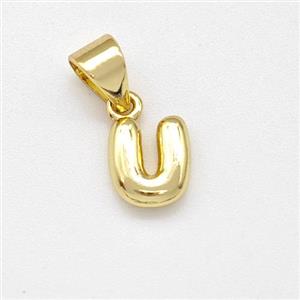 Stainless Steel Letter-U Pendant Gold Plated, approx 6-7mm [SSB8012]