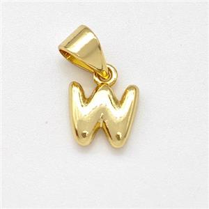 Stainless Steel Letter-W Pendant Gold Plated, approx 6-7mm [SSB8014]