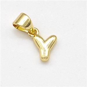 Stainless Steel Letter-Y Pendant Gold Plated, approx 6-7mm [SSB8016]