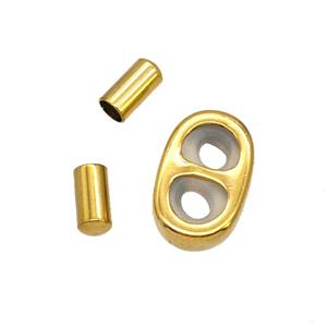 Stainless Steel CordEnd Gold Plated, approx 8-13mm, 3x6mm [SSB8025]
