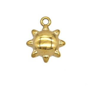 Stainless Steel Sun Pendant Gold Plated, approx 12mm [SSB8032]