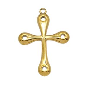 Stainless Steel Cross Pendant Gold Plated, approx 20-25mm [SSB8045]