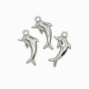 Raw Stainless Steel Dolphin Pendant, approx 7-11mm [SSB8085]