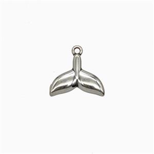 Raw Stainless Steel Shark-Tail Pendant, approx 9-11mm [SSB8086]