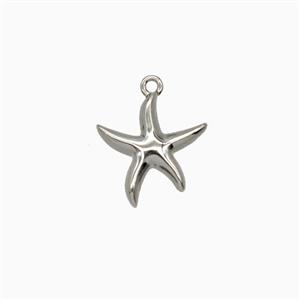 Raw Stainless Steel Starfish Pendant, approx 11mm [SSB8087]