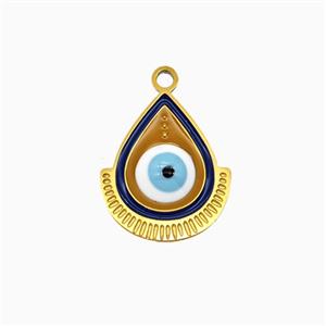 Stainless Steel Eye Pendant Enamel Gold Plated, approx 13-15mm [SSB8099]