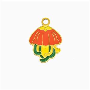 Stainless Steel Jellyfish Pendant Enamel Gold Plated, approx 12-14mm [SSB8108]