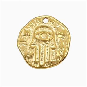 Stainless Steel Hamsahand Pendant Gold Plated, approx 18mm [SSB8141]