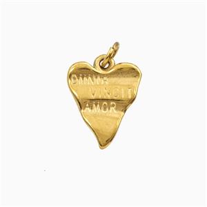Stainless Steel Heart Pendant Gold plated, approx 13-15mm [SSB8157]