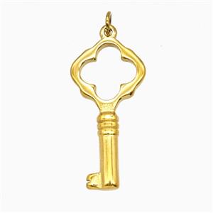 Stainless Steel Key Pendant Gold Plated, approx 15-30mm [SSB8167]