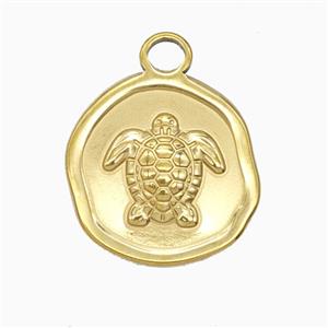 Stainless Steel Tortoise Pendant Gold Plated, approx 22-24mm [SSB8168]