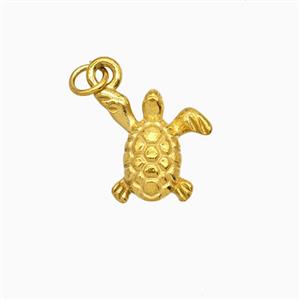 Stainless Steel Tortoise Pendant Gold Plated, approx 14mm [SSB8170]