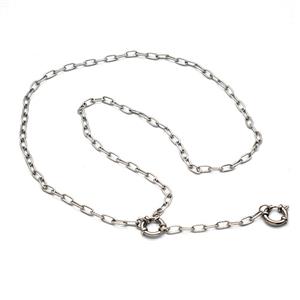 Raw Stainless Steel Necklace Chain, approx 4x8mm, 1mm, 55cm length [SSB8227]