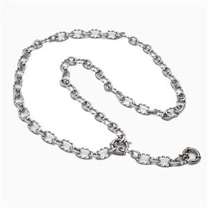 Raw Stainless Steel Necklace Chain, approx 7.5-11mm, 55cm length [SSB8232]