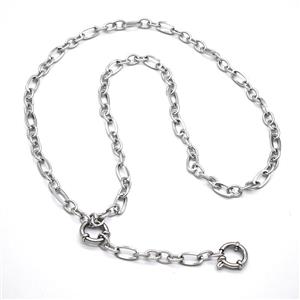 Raw Stainless Steel Necklace Chain, approx 5.5mm, 55cm length [SSB8246]