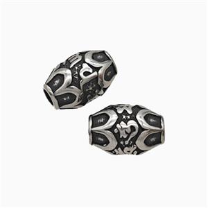 Stainless Steel Rice Beads Large Hole Antique Silver, approx 8-12mm, 3mm hole [SSB8276]