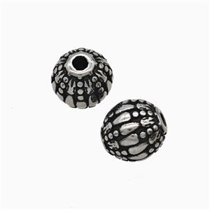 Stainless Steel Round Beads Antique Silver, approx 8mm [SSB8283]