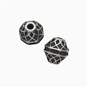 Stainless Steel Bicone Beads Antique Silver, approx 8mm [SSB8286]