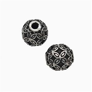 Stainless Steel Round Beads Antique Silver, approx 8mm [SSB8287]