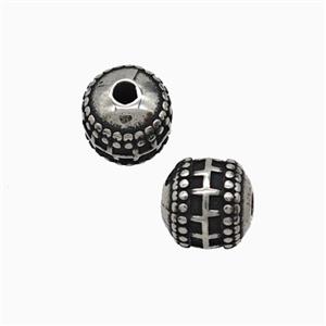 Stainless Steel Tube Beads Antique Silver, approx 8mm [SSB8289]