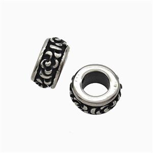 Stainless Steel Heishi Beads Large Hole Antique Silver, approx 10mm [SSB8291]