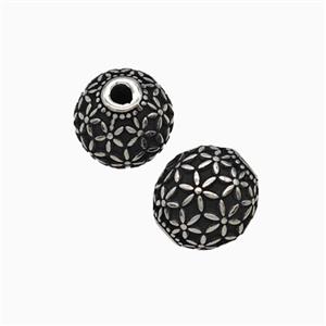 Stainless Steel Round Beads Antique Silver, approx 9-10mm [SSB8296]