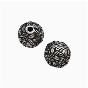 Stainless Steel Round Beads Antique Silver, approx 10mm [SSB8297]