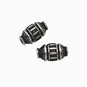 Stainless Steel Barrel Beads Antique Silver, approx 6-10mm [SSB8305]