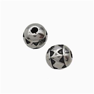 Stainless Steel Round Beads Antique Silver, approx 8mm [SSB8307]