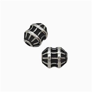 Stainless Steel Barrel Beads Antique Silver, approx 7-8.5mm [SSB8308]