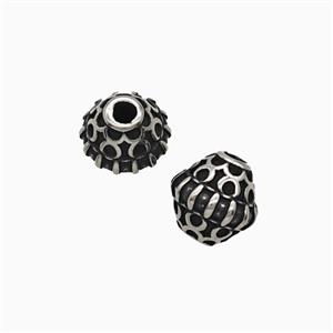 Stainless Steel Bicone Beads Antique Silver, approx 8mm [SSB8309]