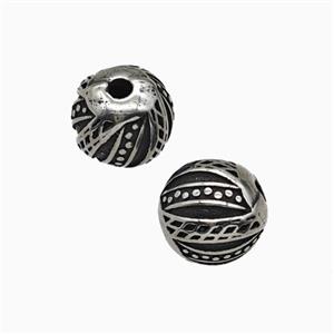 Stainless Steel Round Beads Antique Silver, approx 10mm [SSB8313]