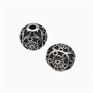 Stainless Steel Round Beads Antique Silver, approx 8mm [SSB8316]