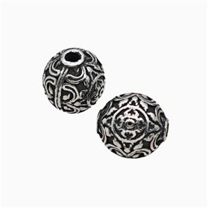 Stainless Steel Round Beads Antique Silver, approx 10mm [SSB8317]