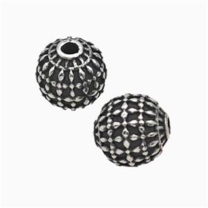 Stainless Steel Round Beads Antique Silver, approx 10mm [SSB8318]