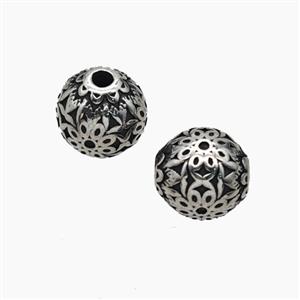 Stainless Steel Round Beads Antique Silver, approx 9mm [SSB8329]