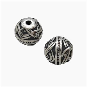 Stainless Steel Round Beads Antique Silver, approx 10mm [SSB8330]